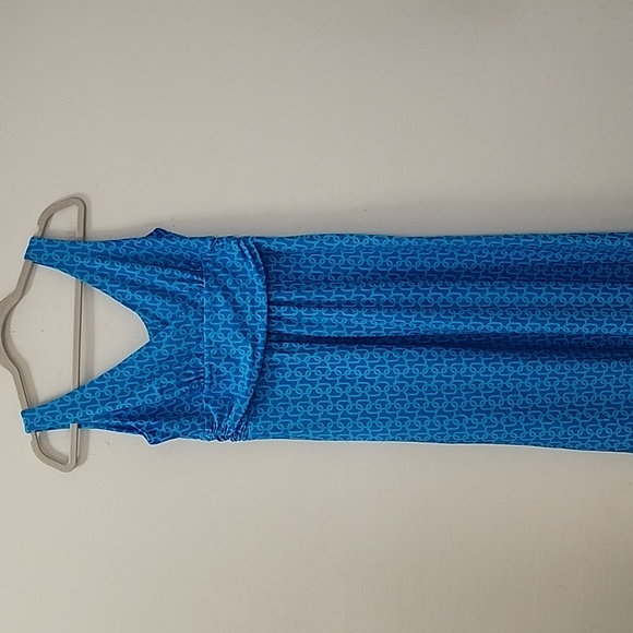 Jude Connally Strechy Penelope Maxi Dress Lattice Blue pattern Sleeveless Sz S - Picture 13 of 16